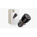 Automobilinis įkroviklis 12-24V 2xUSB C 100W juodas Tech-Protect CC03